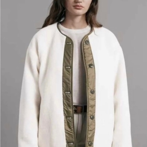 Rag & Bone Brielle Nylon Quilted Reversible Liner, Army Green (XS / TP) - Picture 4 of 10